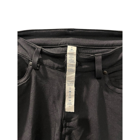 Lululemon Black Chino Pants Women's Size 6 Casual Zip Fly Work Skinny 28x30 - Picture 4 of 6